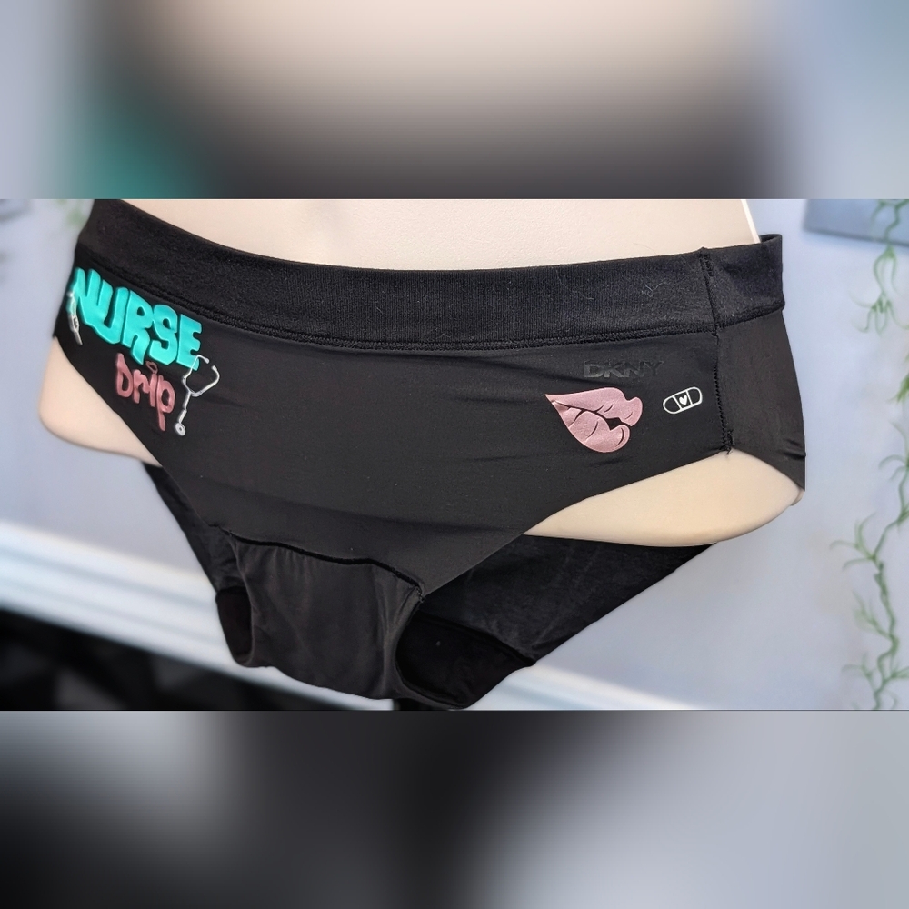 Black Nurse Drip Design Panties Underwear SM